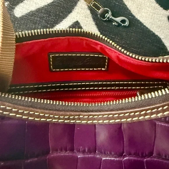Dooney & Bourke Plum Croc-Embossed Shoulder Bag - Picture 7 of 15